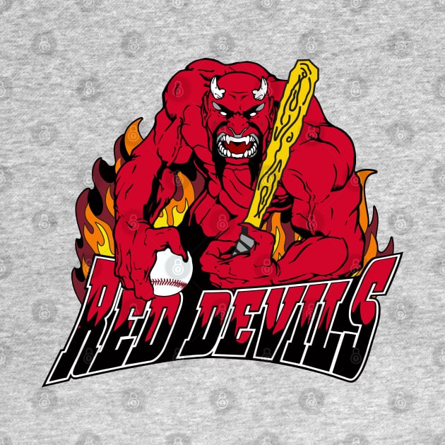 Red Devils Baseball Logo by DavesTees